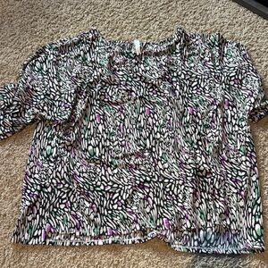 Croft & Barrow Black and White Patterned Blouse